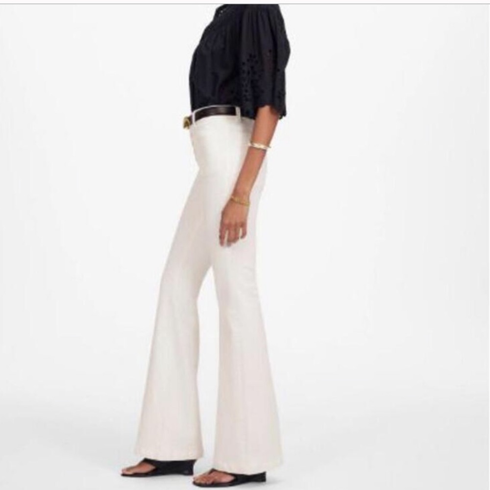 Madewell White Flea Market Flare Jeans